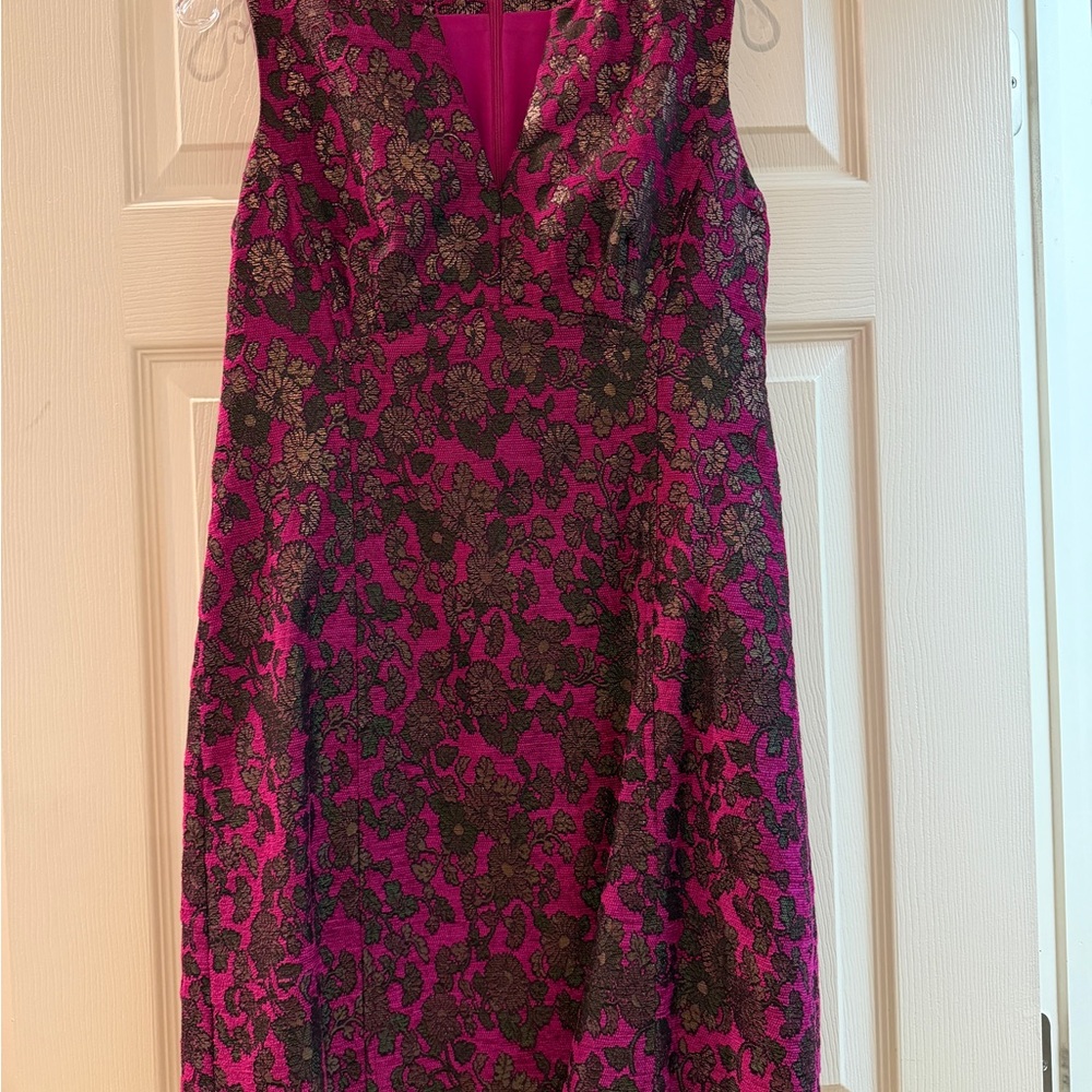 Nanette Lepore Pink and Black Lace Midi Dress